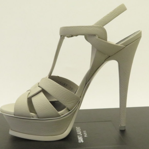 Saint Laurent Tribute 105 Sandal Pearl Gray - Picture 3 of 8
